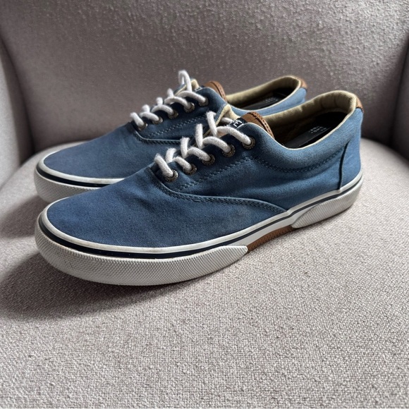 Sperry Top Sider STS15294 Navy Blue Canvas Memory Foam Shoes Mens Size 8M - Picture 4 of 7